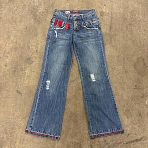 Vintage Y2K J JONG Double Waistband Low Rise Flare Jeans